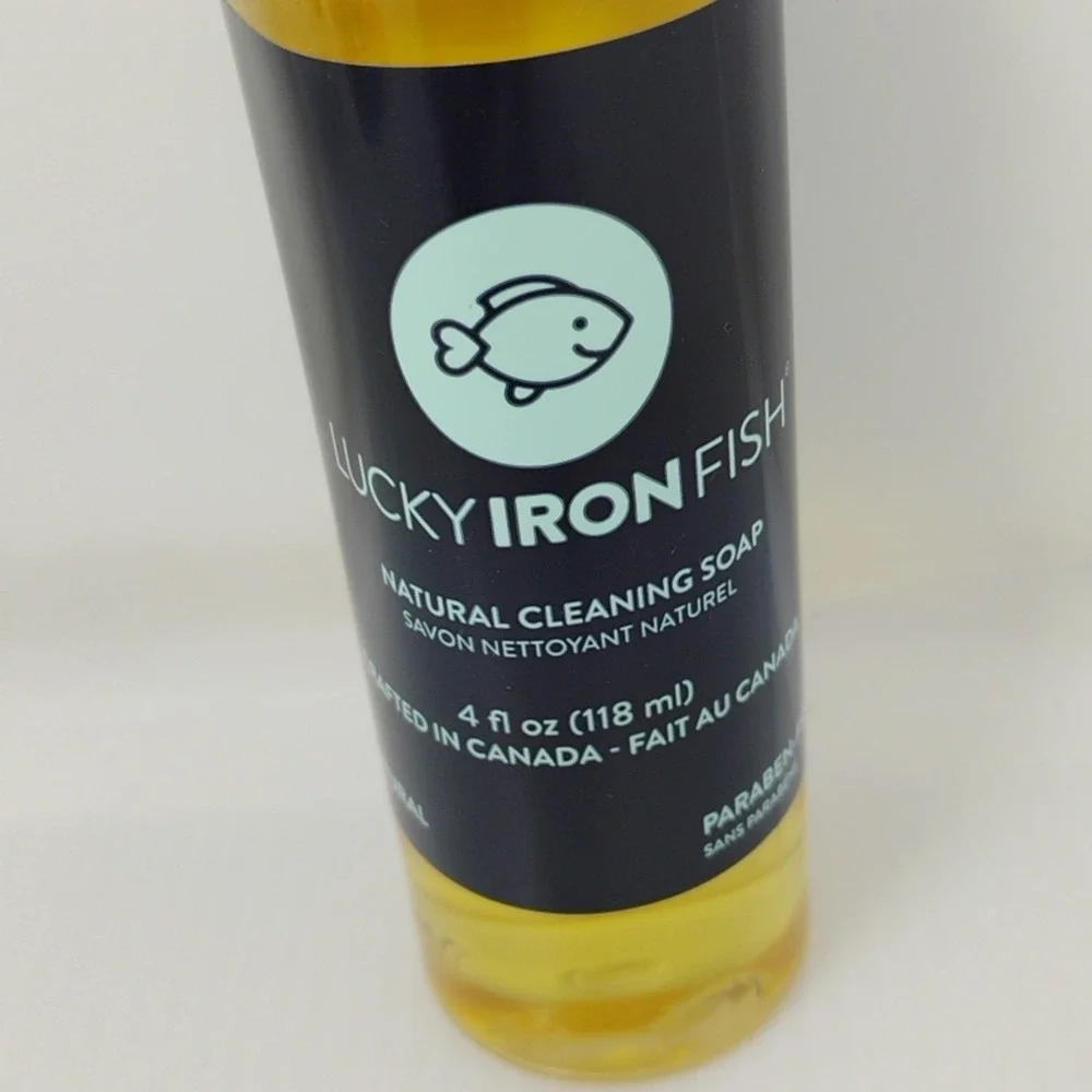 Lucky Iron Fish Natural Protection Oil & Soap For Cookware Sealed Set 4 oz Each